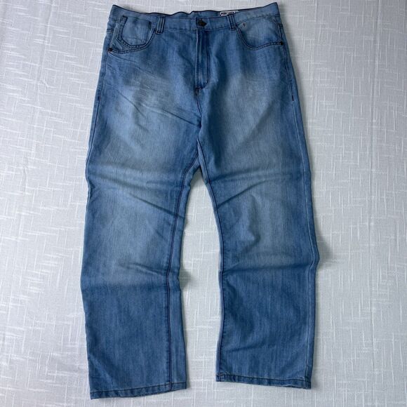 Y2K Dodeca Jeans 40x32 Loose Baggy Cyber Grunge Skater Vintage Faded Light Blue - Picture 1 of 12